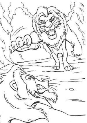 Simba boyama sayfası,  coloring page, Simba Dövüşü, 