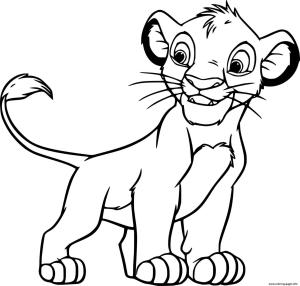 Simba boyama sayfası,  coloring page, Basit Simba, 