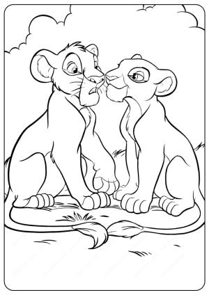 Simba boyama sayfası,  coloring page, Simba ve Nala çifti, 