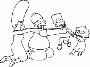 Simpsonlar boyama sayfası,  coloring page, Familia De Los Simpson Divirtiéndose, 