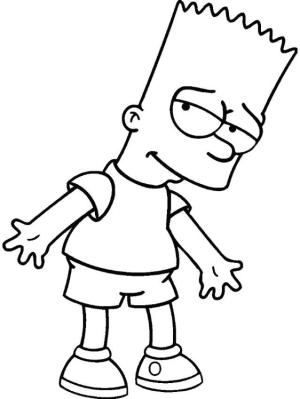 Simpsonlar boyama sayfası,  coloring page, Cool Bart Simpson, 