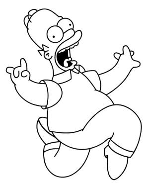 Simpsonlar boyama sayfası,  coloring page, Çılgın Homer Simpson’ı çiz, 