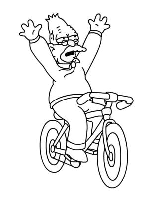 Simpsonlar boyama sayfası,  coloring page, Simpsons’tan Büyükbaba Abraham’ı çizin, 