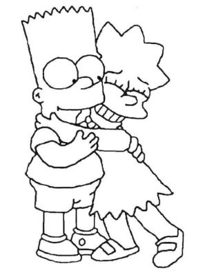 Simpsonlar boyama sayfası,  coloring page, Hermanos Simpson, 