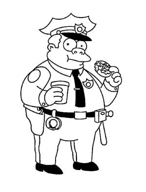 Simpsonlar boyama sayfası,  coloring page, Simpsons’tan Şef Wiggum’u çizin, 