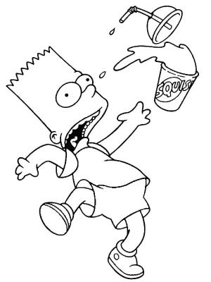 Simpsonlar boyama sayfası,  coloring page, Komik Bart Simpson’ı çiz, 