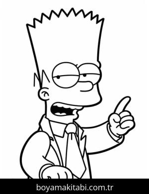 Simpsonlar boyama sayfası – PDF indir, sevimli karakter