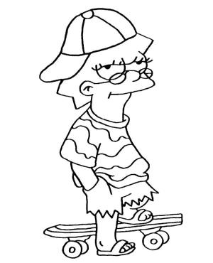 Simpsonlar boyama sayfası,  coloring page, Harika Lisa Simpson’ı çizin, 