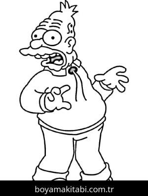 Simpsonlar boyama sayfası – çocuklar için, çizgi film temalı