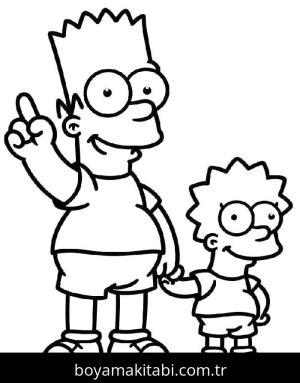 Simpsonlar boyama sayfası – renkli çizimler, okul öncesi