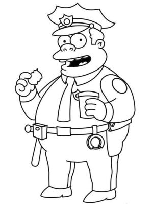 Simpsonlar boyama sayfası,  coloring page, Şef Wiggum’u çiz, 