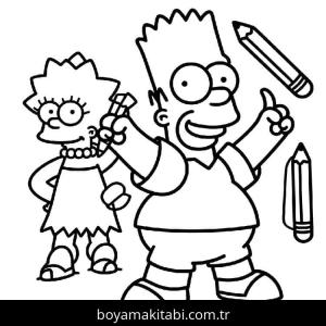 Simpsonlar boyama sayfası – boyama çalışması, yaratıcılığı geliştirir