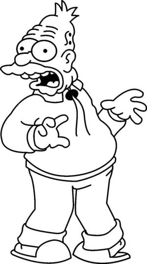 Simpsonlar boyama sayfası,  coloring page, Grampa Simpson from The Simpsons, 