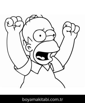 Simpsonlar boyama sayfası – sevimli karakter, sanatsal çalışma