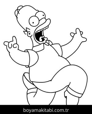 Simpsonlar boyama sayfası – çizgi film temalı, basit çizim