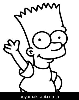 Simpsonlar boyama sayfası – basit çizim, kolay boyama