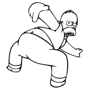 Simpsonlar boyama sayfası,  coloring page, Komik Homer Simpson çizin, 