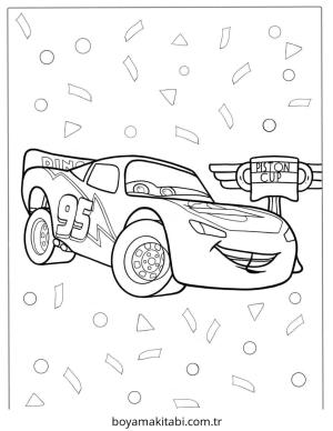 Şimşek McQueen boyama sayfası – sanatsal çalışma, çocuklar için