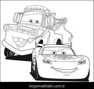 Şimşek McQueen boyama sayfası – sanatsal çalışma, çocuklar için