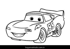 Şimşek McQueen boyama sayfası – keyifli zaman, renkli çizimler