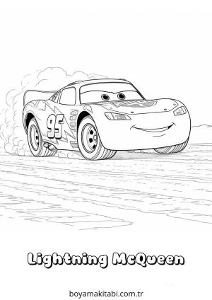 Şimşek McQueen boyama sayfası – eğitici aktivite, yaratıcılık