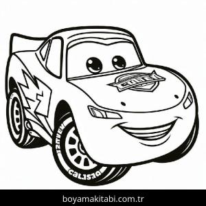 Şimşek McQueen boyama sayfası – PDF indir, sevimli karakter