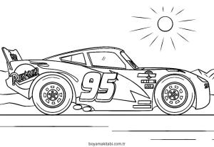 Şimşek McQueen boyama sayfası – çocuk aktivitesi, PDF indir