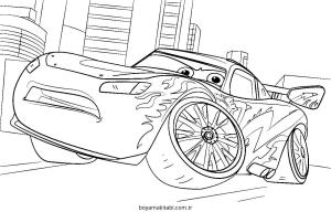 Şimşek McQueen boyama sayfası – boyama çalışması, yaratıcılığı geliştirir