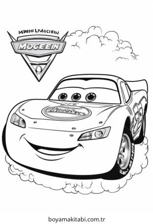 Şimşek McQueen boyama sayfası – kolay boyama, eğitici aktivite