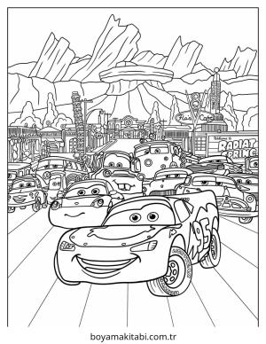 Şimşek McQueen boyama sayfası – okul öncesi, evde etkinlik