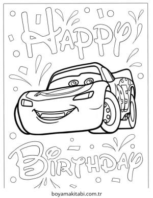 Şimşek McQueen boyama sayfası – renkli çizimler, okul öncesi