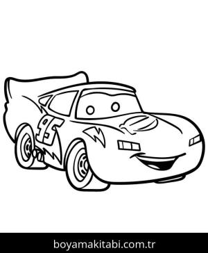 Şimşek McQueen boyama sayfası – boyama etkinliği, çocuk aktivitesi