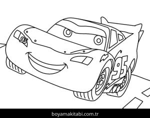 Şimşek McQueen boyama sayfası – eğitici aktivite, yaratıcılık