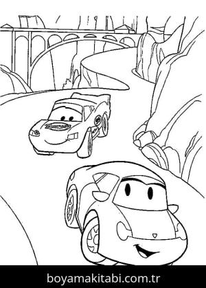 Şimşek McQueen boyama sayfası – çocuklar için, çizgi film temalı