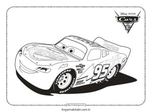 Şimşek McQueen boyama sayfası – sanatsal çalışma, çocuklar için