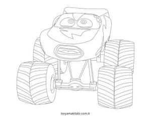 Şimşek McQueen boyama sayfası – keyifli zaman, renkli çizimler