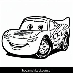 Şimşek McQueen boyama sayfası – el becerilerini geliştirir, boyama çalışması