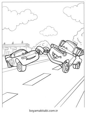 Şimşek McQueen boyama sayfası – PDF indir, sevimli karakter