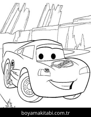 Şimşek McQueen boyama sayfası – renkli çizimler, okul öncesi