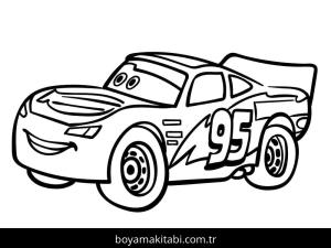 Şimşek McQueen boyama sayfası – sanatsal çalışma, çocuklar için