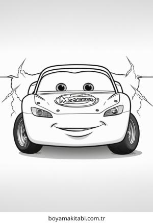 Şimşek McQueen boyama sayfası – el becerilerini geliştirir, boyama çalışması