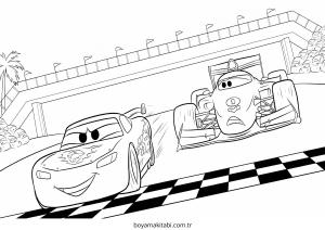 Şimşek McQueen boyama sayfası – çizgi film temalı, basit çizim