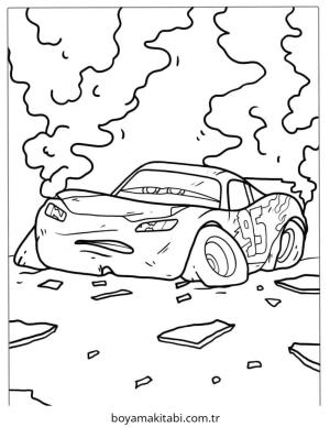 Şimşek McQueen boyama sayfası – yaratıcılığı geliştirir, keyifli zaman