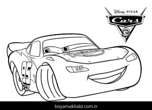 Şimşek McQueen boyama sayfası – sevimli karakter, sanatsal çalışma