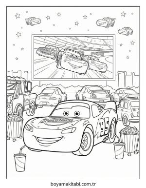 Şimşek McQueen boyama sayfası – el becerilerini geliştirir, boyama çalışması