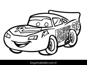 Şimşek McQueen boyama sayfası – çocuk aktivitesi, PDF indir