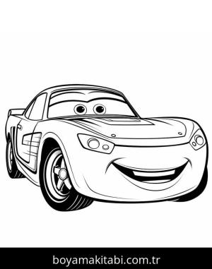 Şimşek McQueen boyama sayfası – renkli çizimler, okul öncesi