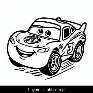 Şimşek McQueen boyama sayfası – yaratıcılığı geliştirir, keyifli zaman