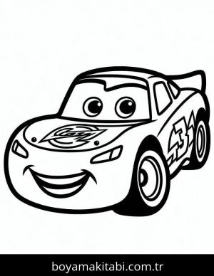 Şimşek McQueen boyama sayfası – çocuk aktivitesi, PDF indir