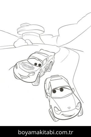 Şimşek McQueen boyama sayfası – eğlenceli etkinlik, el becerilerini geliştirir